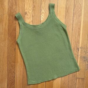 Eileen Fisher 100% Merino Wool Scoop Neck Sleeveless Blouse Knit Cami Tank Top